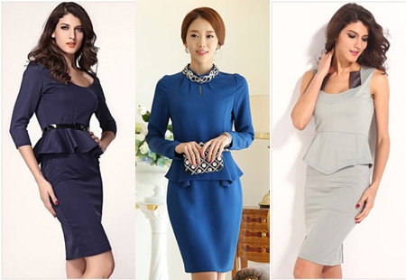 Những mẫu đầm peplum công sở đẹp nhất thu đông 2015