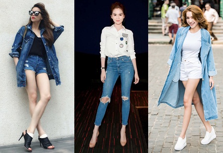 Mỹ nhân Việt chuộng mốt denim cổ điển đầu hè