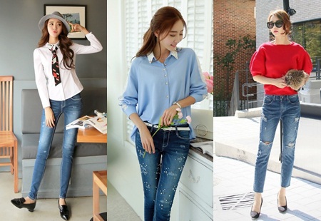 F5 phong cách trẻ trung ngày hè với quần jean style Hàn năng động