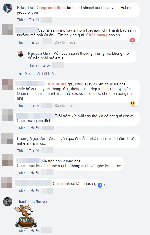 Nhiều người dành lời chúc mừng đến vợ chồng Chúng Huyền Thanh