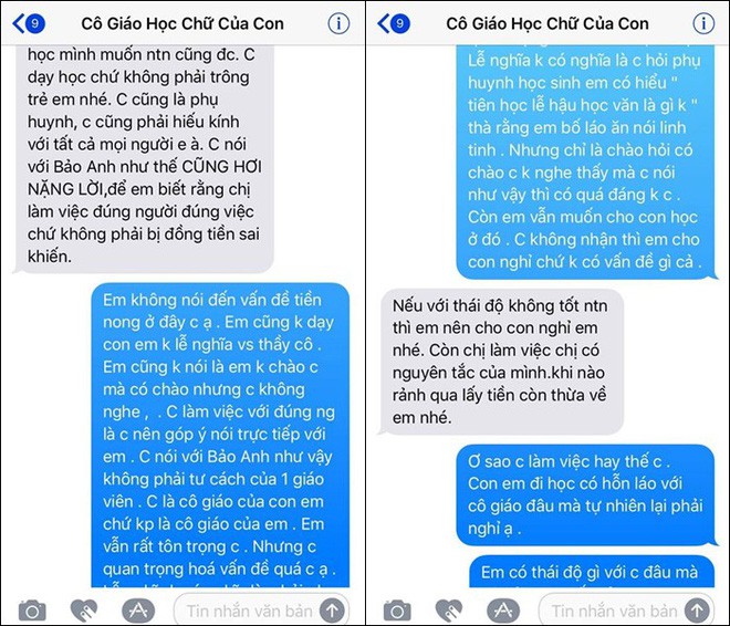 Tuy nhiên cách trả lời bảo thủ và khó hiểu của cô giáo khiến người mẹ bức xúc
