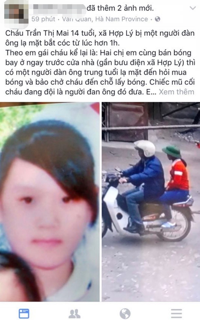 Bắt được đối tượng nghi vấn bắt cóc bé gái 14 tuổi ở Hà Nam