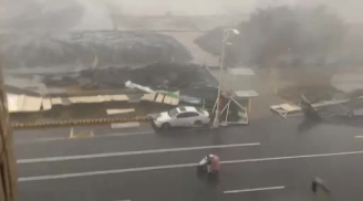 Clip kinh hoàng về siêu bão Meranti