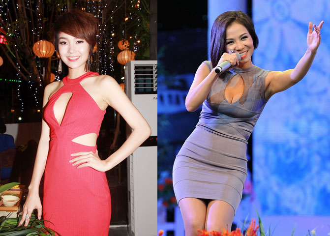   Đáng nói hơn, phần khoét ngực để lộ rất “đúng chỗ” khiến cho bộ trang phục trở nên gợi cảm thu hút mọi ánh nhìn. 