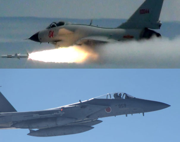 Tuy nhiên, do bị Lực lượng tự vệ Nhật Bản kiểm soát, F-15J không thể tấn công trước. Ngay lập tức, J-10 đã phóng ra tên lửa không đối không bắn rụng hai chiếc F-15J.