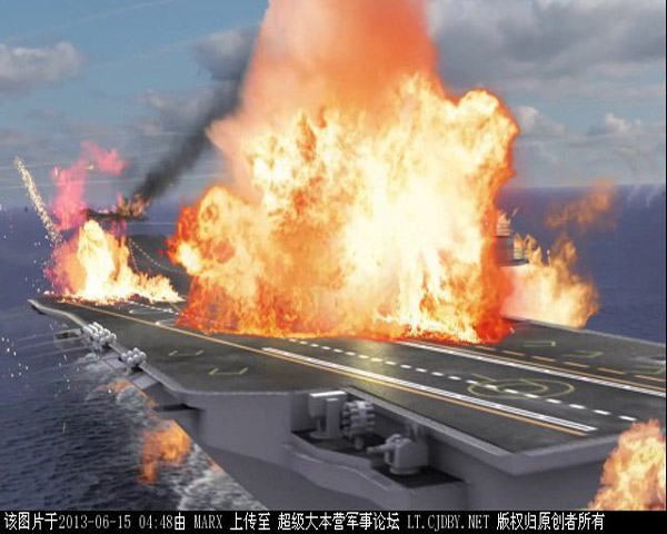 J-15 và Liêu Ninh bị những chiếc F-3 Nhật Bản bắn cháy trong video đồ họa mô phỏng chiến tranh Trung-Nhật năm 2035