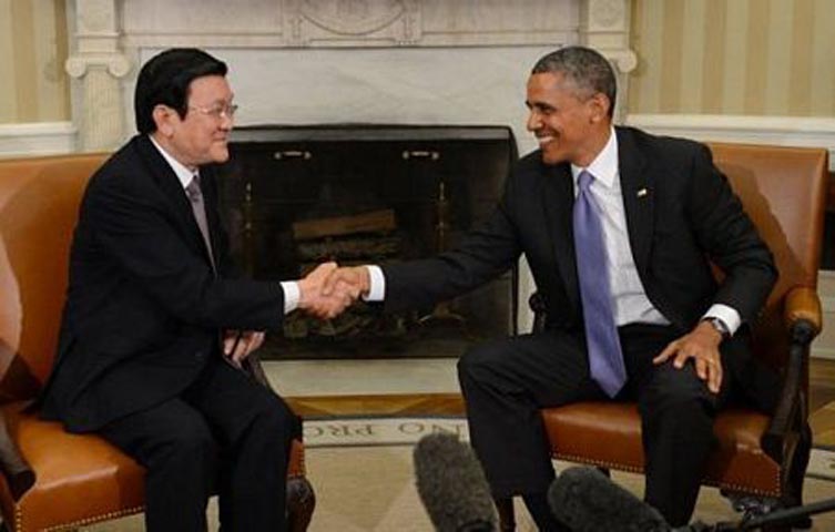 Cuộc hội đàm nằm trong khuôn khổ chuyến công du chính thức Hoa Kỳ của Chủ tịch Trương Tấn Sang. Đây cũng là chuyến thăm chính thức Hoa Kỳ đầu tiên của Chủ tịch nước Trương Tấn Sang trên cương vị Chủ tịch nước theo mời mời của Tổng thống Obama.  
