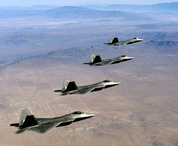 Các máy bay có thể bao gồm một số lượng lớn máy bay F-22 Raptors...