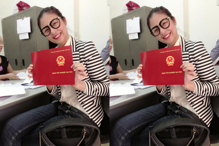 Có thể nói so với các hoa hậu Mai Phương Thúy, Thùy Dung, Diễm Hương... chỉ có Ngọc Hân tự tin dám khoe bằng đại học của mình.
