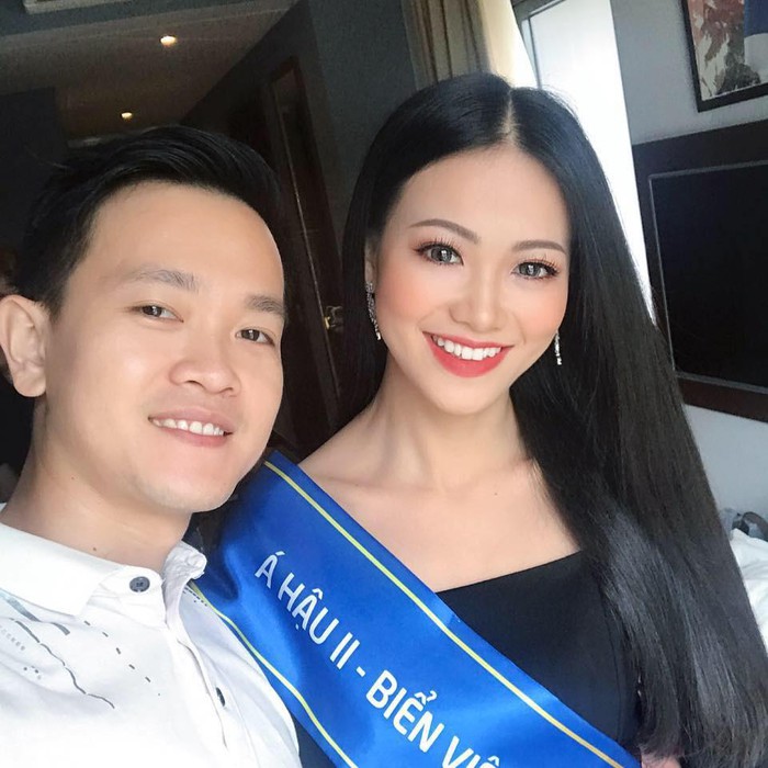 Anh trai luôn đồng hành cùng Phương Khánh trong suốt thời gian cô tham gia Miss Earth 2018    