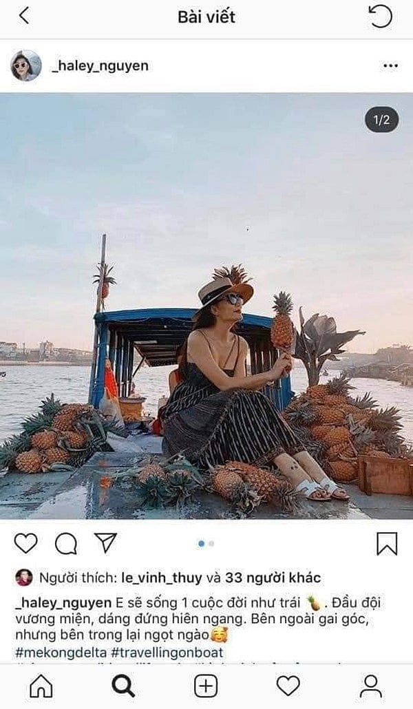 Vĩnh Thụy “thả tim” cho mọi bài đăng của cô gái này trên Instagram.    