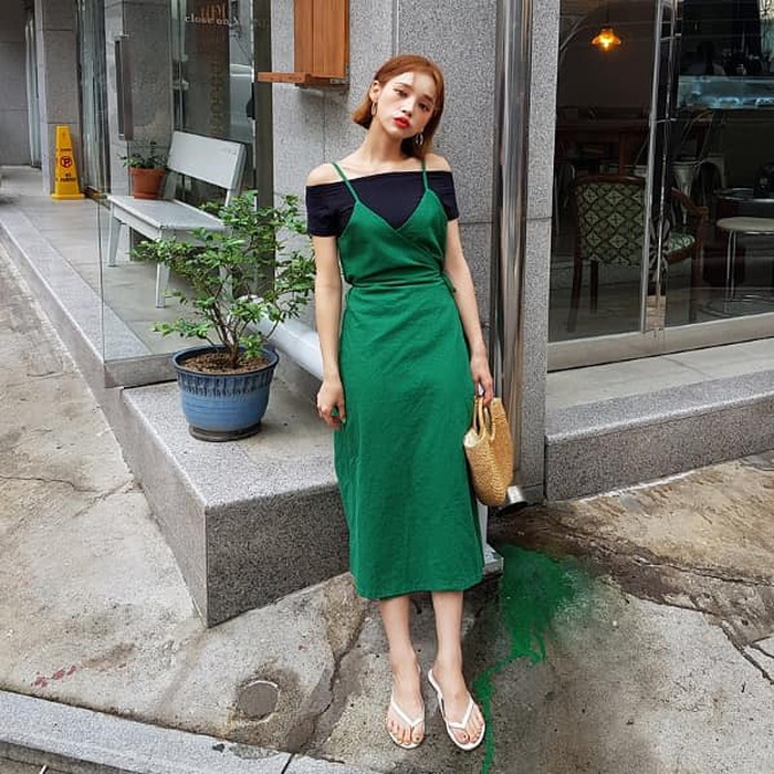 Đầm suông trung niên TTV1331 thiết kế Cổ tròn kết nút tay ngắn màu Xanh Bơ  trẻ trung | Shopee Việt Nam