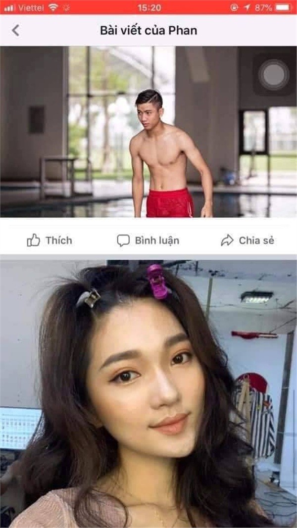 Văn Đức đăng nhầm ảnh của Ngọc Nữ lên Facebook nhưng đã xoá đi ngay sau đó.