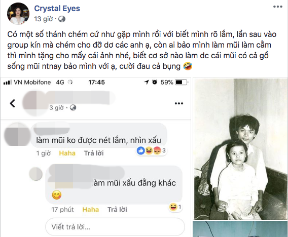 Ngọc Crystal Eyes bức xúc trước những lời bàn luận của một số dân mạng về ngoại hình của mình    
