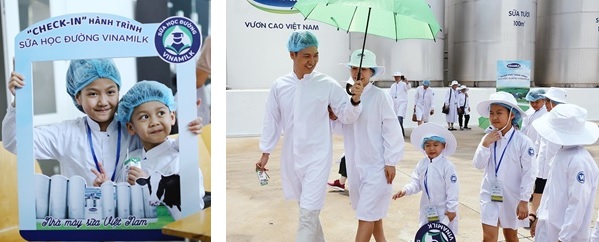 Cả 4 thành viên gia đình diễn viên Mạnh Trường và các khách mời sữa học đường nhí hào hứng “check-in”siêu nhà máy sữa Vinamilk tại Bình Dương