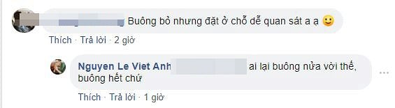 Việt Anh cũng có những để lại những bình luận đầy ẩn ý càng khiến fan hoang mang.    