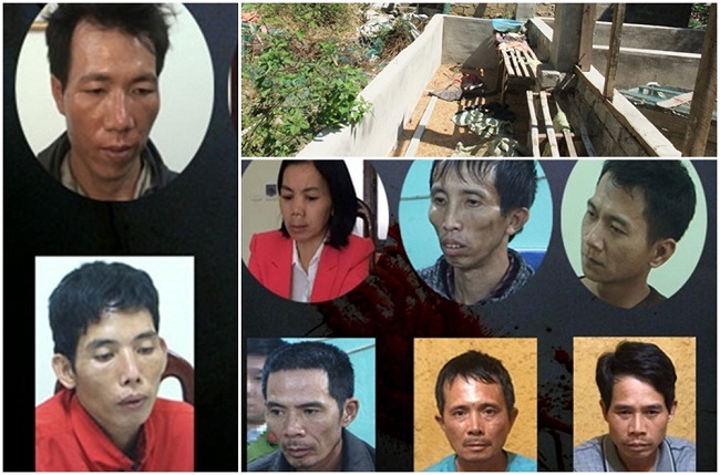 Các bị can trong vụ nữ sinh giao gà bị sát hại ở Điện Biên. 