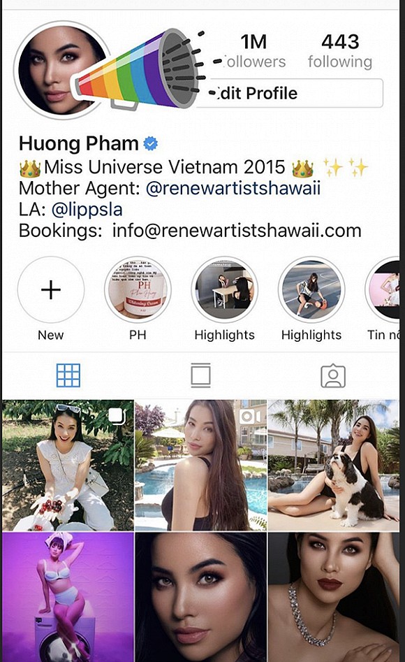 Phạm Hương cán mốc 1 triệu follow trên instagram.    