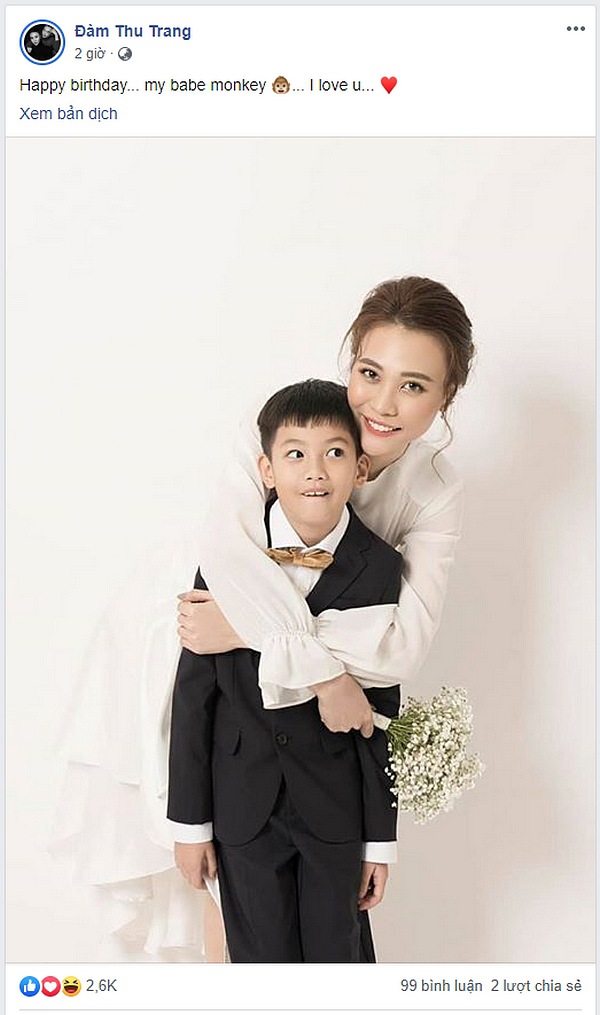 Đàm Thu Trang gây bất ngờ khi thay mẹ ruột của Subeo là Hà Hồ chúc mừng sinh nhật con trai. Tuy nhiên, hành động này của cô lại nhận nhiều bình luận trái chiều của cư dân mạng, không ít ngờ vực về tình cảm ấy bởi