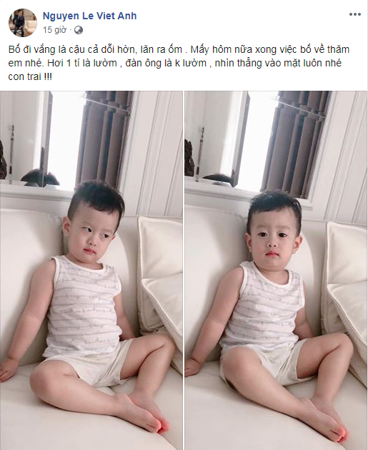 Dòng trạng thái được Việt Anh chia sẻ trên trang cá nhân.