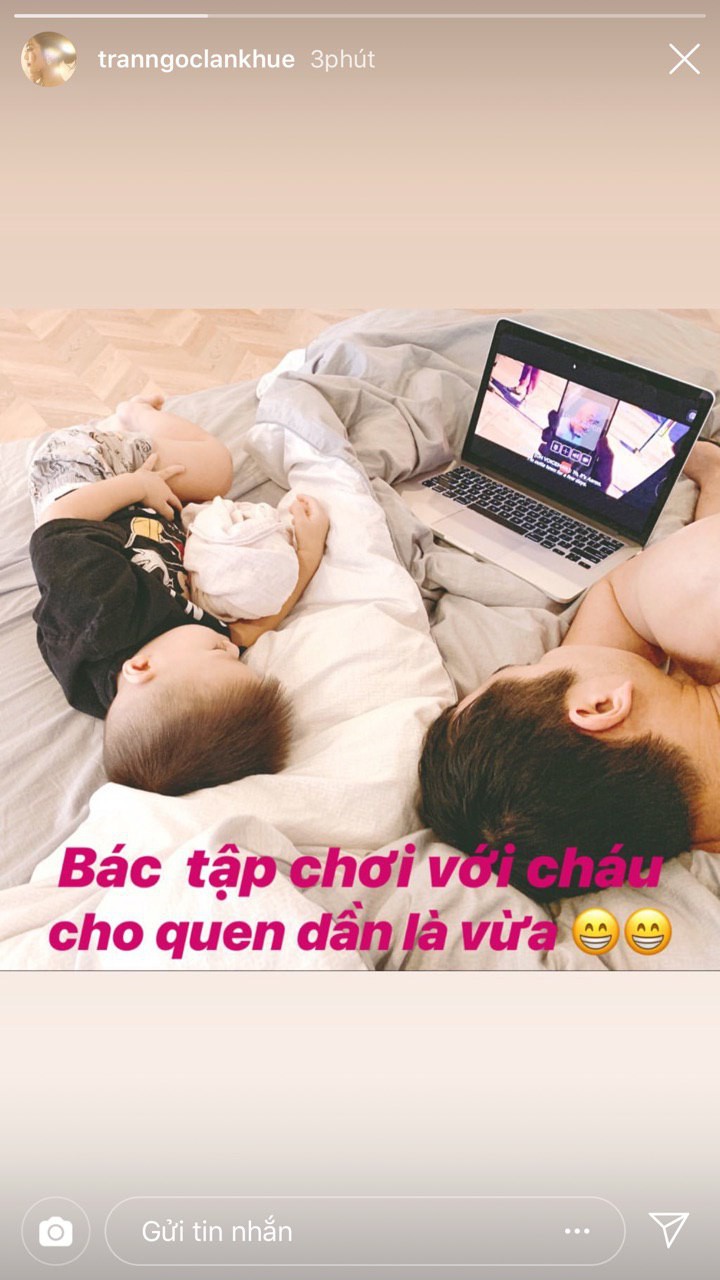 Ông xã Lan Khuê đang tích luỹ kinh nghiệm chăm con thật tốt trước khi đón chào thiên thần nhỏ đầu lòng chào đời.