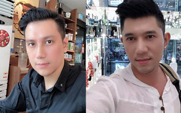 Việt Anh và Lương Bằng Quang tựa anh em sinh đôi sau phẫu thuật thẩm mỹ.  