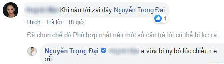 Nam hậu vệ từng úp mở về chuyện tình cảm thông qua dòng bình luận với bạn bè.