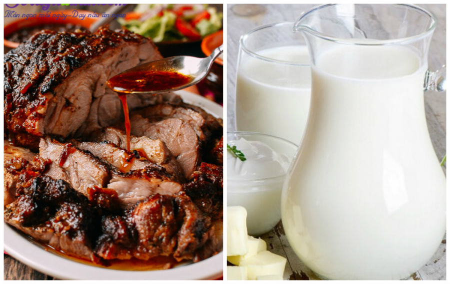 Ngâm thịt vào sữa tươi không đường trước khi ướp và nướng thịt sẽ thơm mềm hơn
