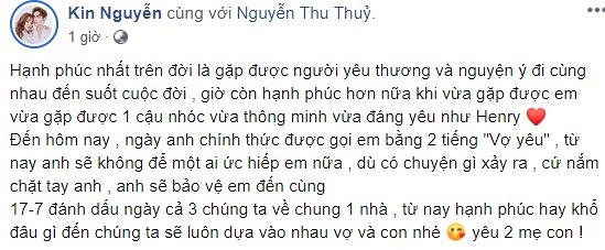 Lời nhắn nhủ ngọt ngào vợ chồng Thu Thủy dành cho nhau sau đám cưới.