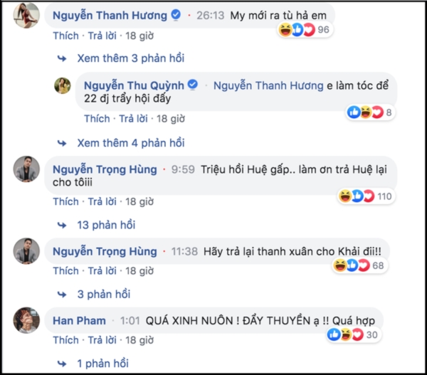 Người hâm mộ và đồng nghiệp để lại những dòng bình luận hài hước, dí dỏm trước hình ảnh mới của Thu Quỳnh.