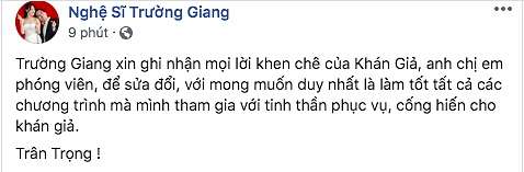 Trường Giang lên tiếng khi bị chê dẫn chương trình kém duyên.