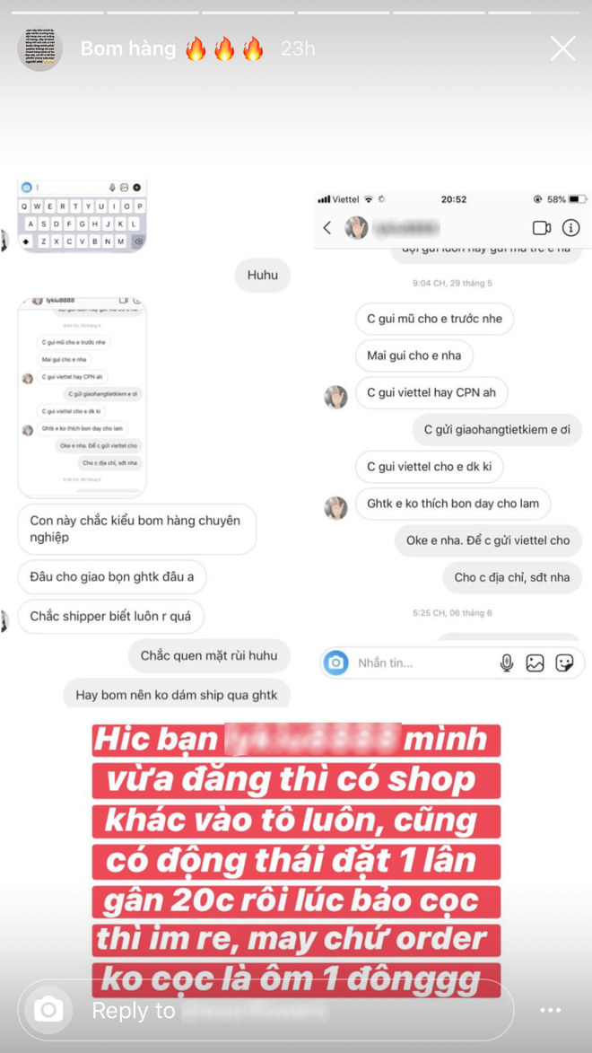 Một shop khác cũng từng bị cô gái này