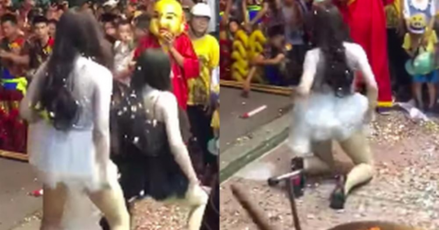Hình ảnh 2 cô gái trẻ nhảy múa phản cảm trên phố.