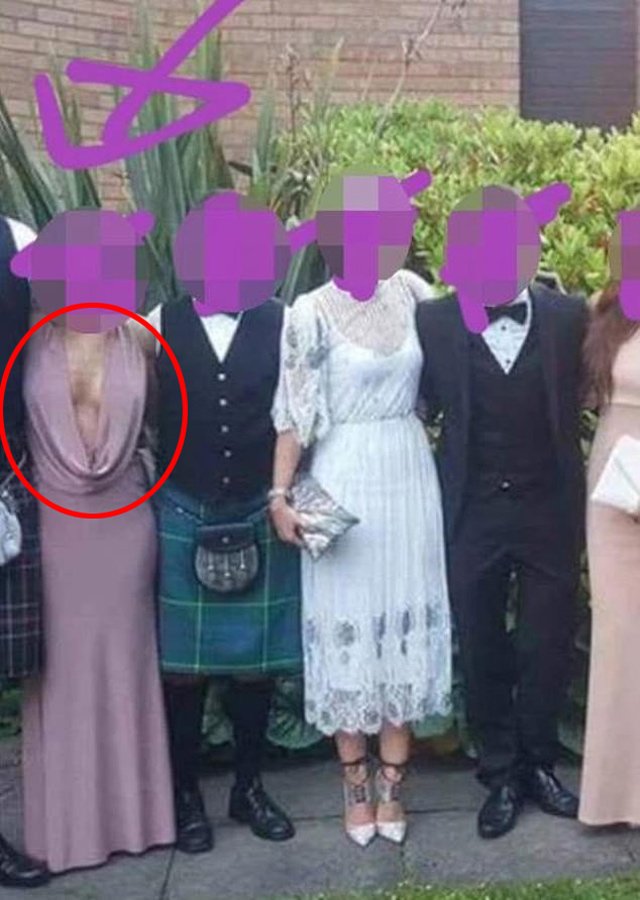 Cô gái mặc chiếc váy phản cảm trong đám cưới.