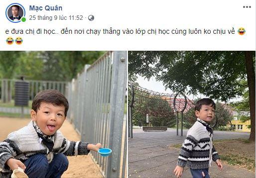 Mạc Hồng Quân - Kỳ Hân cho biết con trai rất nhanh hòa nhập với môi trường mới.