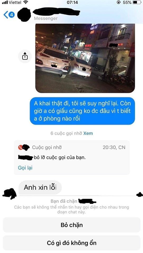 Cô nàng nhắn tin dọa anh chàng.