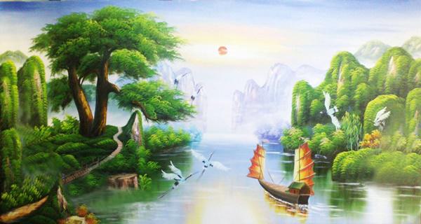 Tranh sơn thủy hút lộc