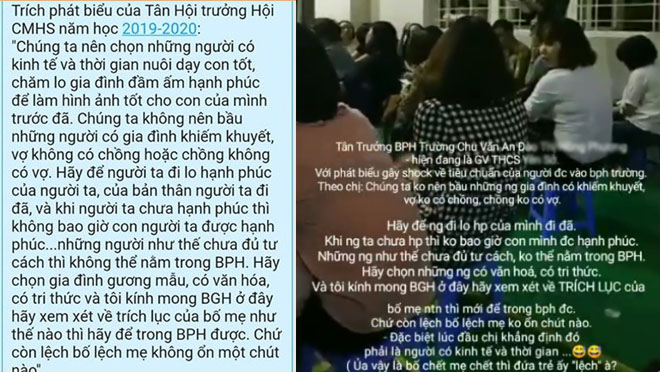 Một số phụ huynh cho biết, tân hội trưởng hội cha mẹ học sinh hiện là giáo viên một trường THCS tại Hà Nội.