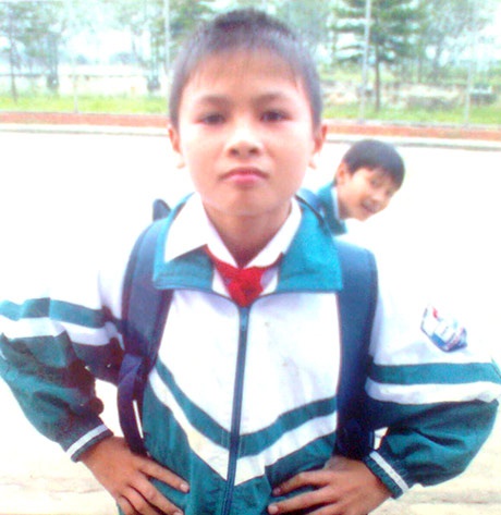 HÌnh ảnh của cầu thủ Quang Hải hồi nhỏ.