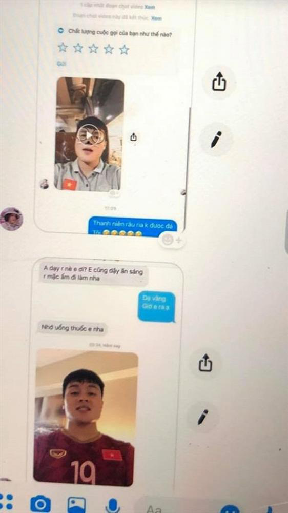 Tin nhắn được cho là của Quang Hải gửi bạn gái tin đồn.