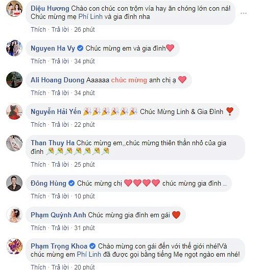 Sao Việt chúc mừng gia đình Phí Linh có thêm thành viên mới.    