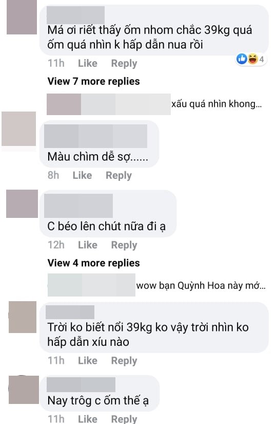 Hình ảnh kém sắc của Thuỷ Tiên vì cân nặng ngày càng sụt khiến fan chê không còn quyến rũ.