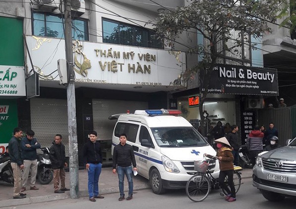 Thẩm mỹ viện Việt Hàn nơi xảy ra vụ việc.