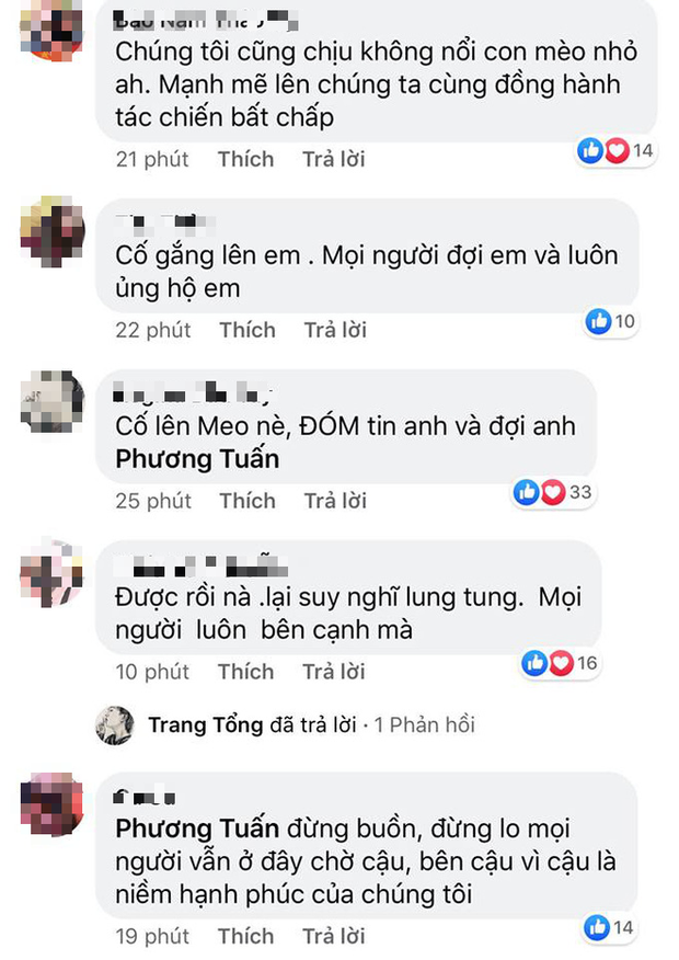 Dân mạng dành nhiều lời động viên và an ủi nam ca sĩ nhanh chóng vượt qua khó khăn.