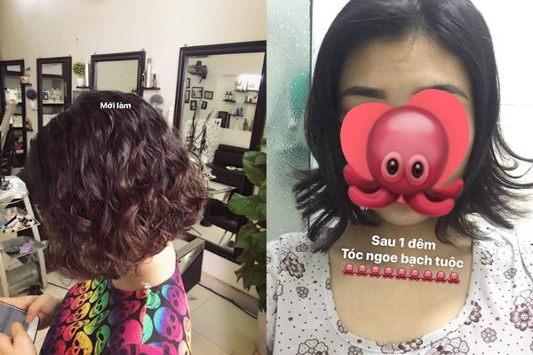 Mái tóc trước và sau khi làm của cô gái khiến ai cũng choáng váng.
