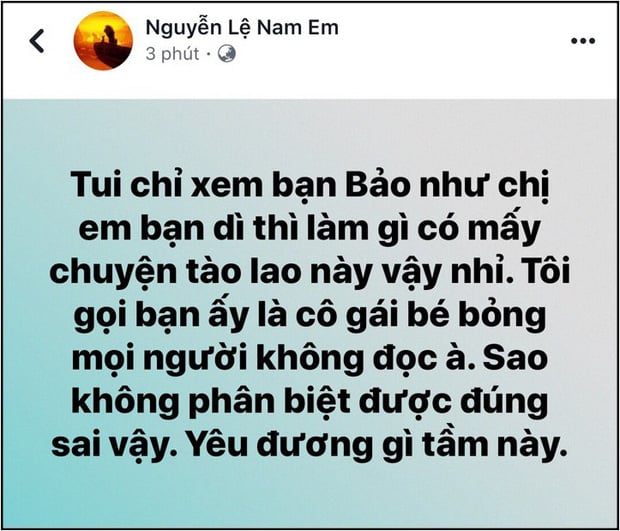 Nam Em khẳng định chỉ coi Quốc Bảo là 