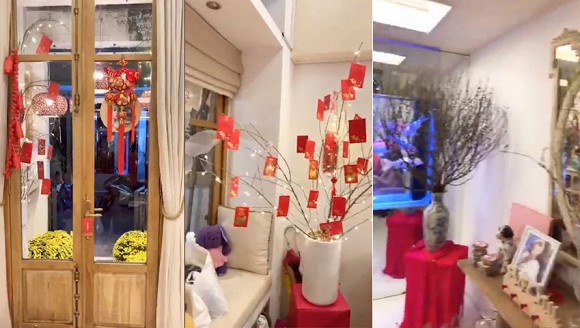 Không gian trong biệt thự của vợ chồng Phan Như Thảo những ngày cận Tết.