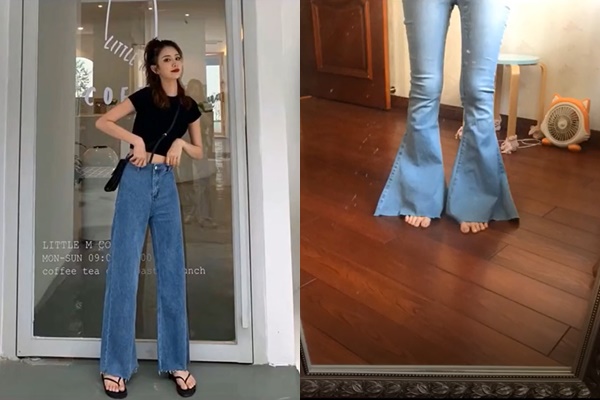 Chiếc quần cô gái đặt mua và chiếc quần nhận được.