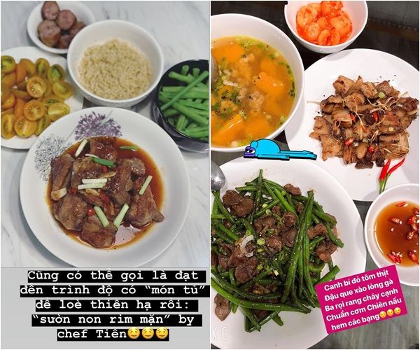 Nhìn mâm cơm của bà xã Hoàng Touliver, cư dân mạng phải thèm thuồng đến