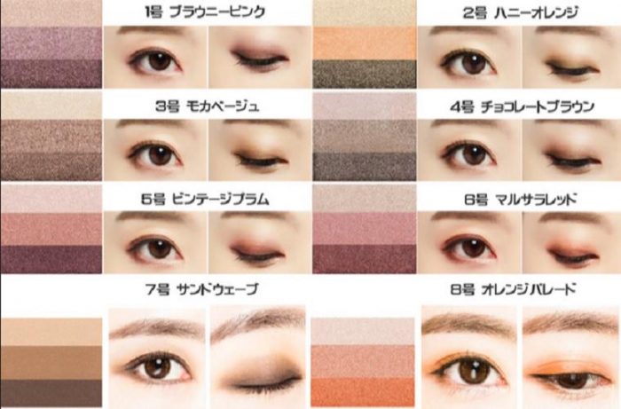 1 bảng phối màu mắt điển hình dành cho những bạn nữ chưa mới tập trang điểm